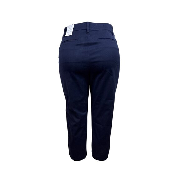Talbots Womens Navy Cropped Capri Pants With Button Details Sz 10P - New - Picture 3 of 11